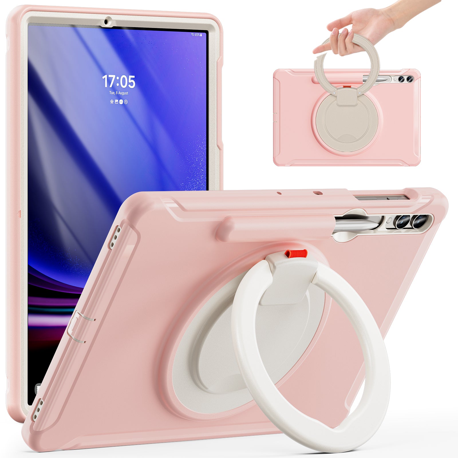 For Samsung Galaxy Tab S7 T970 Tab S7 FE T730 Tab S8 X800 Tab S9 X810 Case PC TPU Rotating Kickstand Tablet Cover with Pen Holder For Samsung Galaxy Tab S7 T970 Tab S7 FE T730 Tab S8 X800 Tab S9 X810 Case PC TPU Rotating Kickstand Tablet Cover with Pen Holder